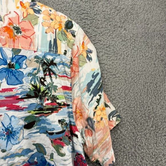 Tommy Bahama Hawaiian Shirt Men's XL Colorful Floral All Over Tencel Palm tree - Picture 8 of 10